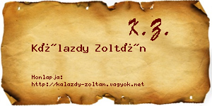 Kálazdy Zoltán névjegykártya